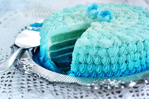 Ombre blue cake