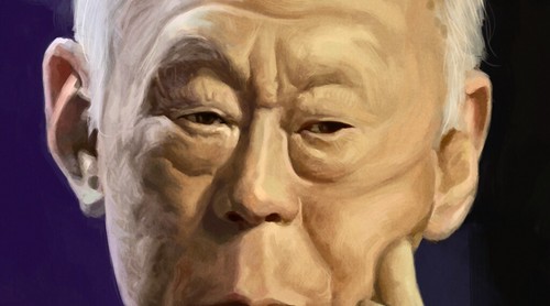 digital caricature of Lee Kuan Yew 李光耀 - 3a