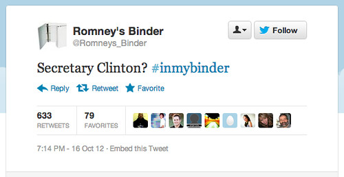 tweet from Mitt Romneys binder