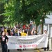 protesta realitzada pels treballadors de Cacaolat a la planta de Cobega a Esplugues