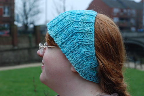Calorimetry Knitty short-row handspun headband