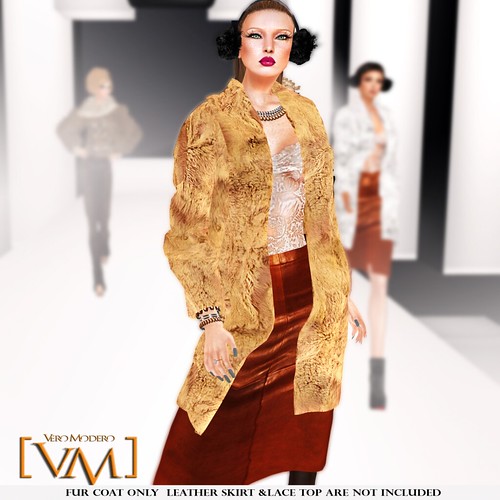 [VM] VERO MODERO _ Beren Fur Coat Set Milky