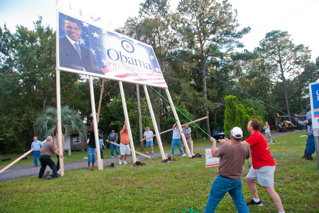 Nassau County Democrats Raise Obama Sign