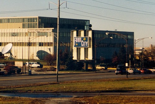 Richard J. Daley College and the original Ford City Shopping Center sign.  Chicago Illinois.  November 1988. by Eddie from Chicago