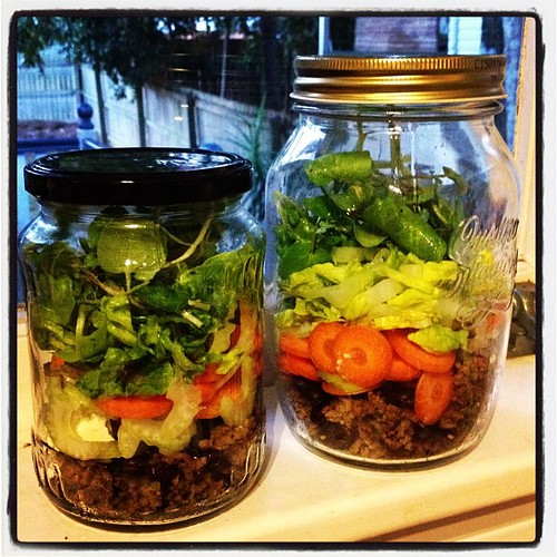 Jar salads! Details on the blog later tonight #salad #jarsalad