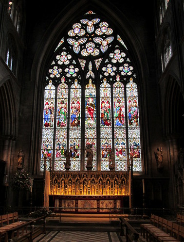 stained glass in Ripon Cathedral, Yorkshire