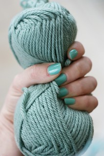 My nails almost match the yarn I'm working with