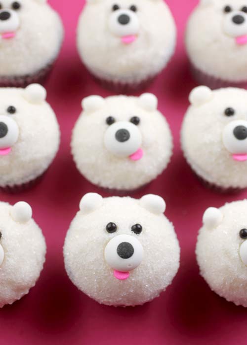 Mini Polar Bear Cupcakes