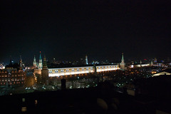 Vue sur le Kremlin depuis la terrasse O² Lounge du Ritz Carlton Hotel