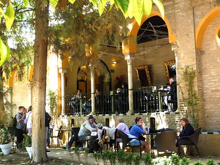 Gartenanlage Real Alcazar Sevilla Andalusien Bar Cafeteria