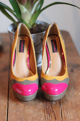 Ruby Rocks Patent Tri Tone Platform Court Shoes from Barratts by Queenie & the Dew