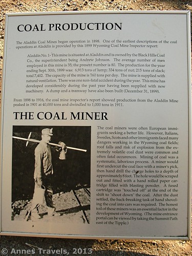 Coal Production and Coal Miner Sign, Aladdin Tipple Historical Interpretive Park, Wyoming