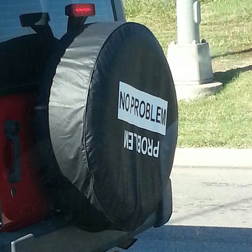 Tire cover on a jeep...epic...