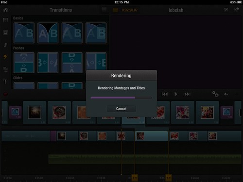 Rendering Video Clips in Pinnacle Studio for iPad