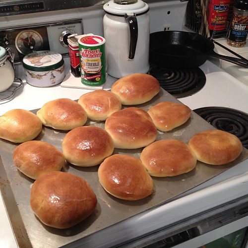 Homemade hamburger buns