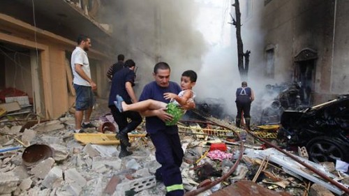 Beirut car bombing on October 19, 2012. Eight people were killed and many more were injured. by Pan-African News Wire File Photos