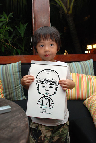 caricature live sketching for Mark Lee's daughter birthday party - 29
