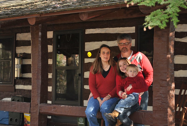 My family's holiday photo from Fall 2009 at Douthat State Park.