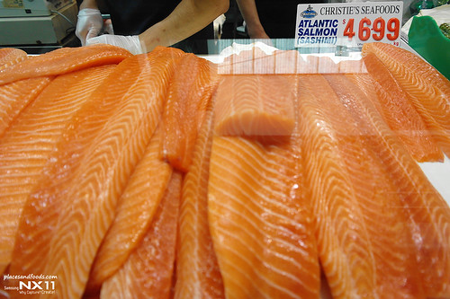 Sydney fish market salmon sashimi