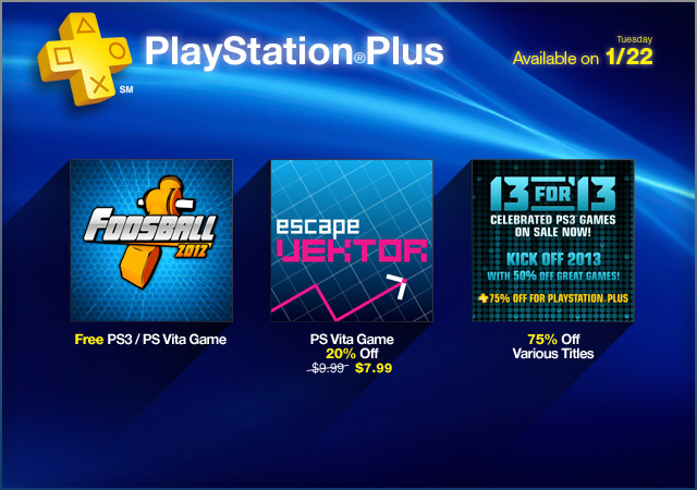 PlayStation Store Update 1-22-2013