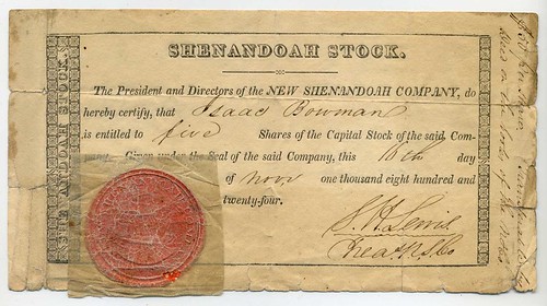 New Shenendoah Company stock certificate
