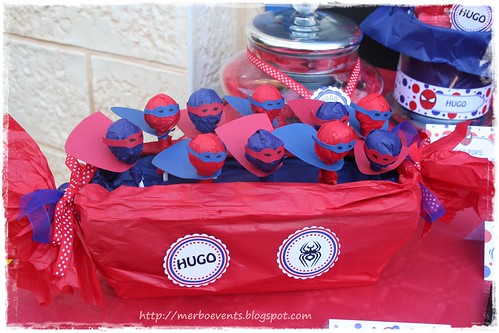 Super Hero Pops. Kit de fiesta spiderman. Merbo events