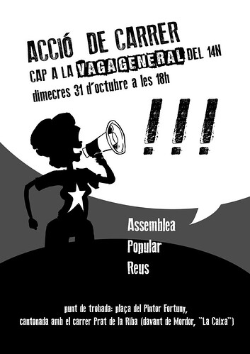 cartell 31 octubre 2012 a  cap a la vaga general
