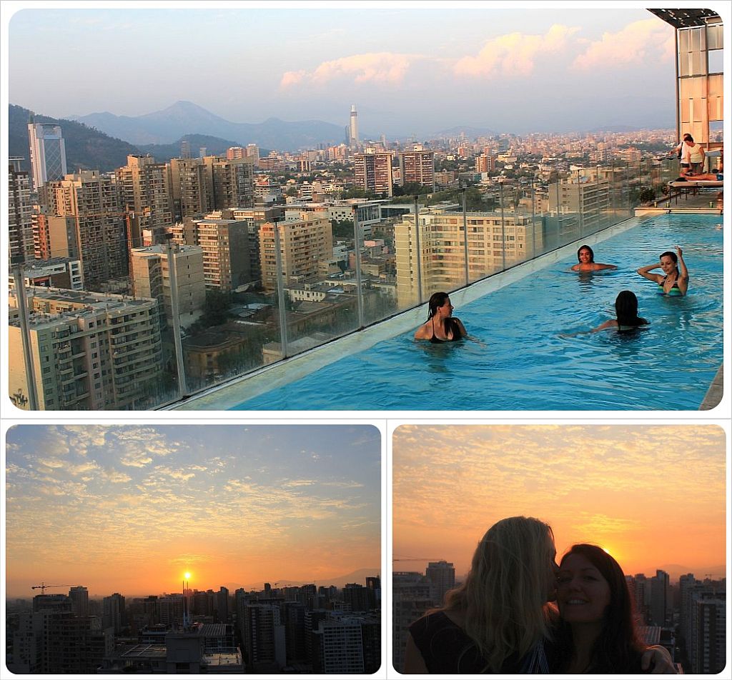 Santiago sunset rooftop