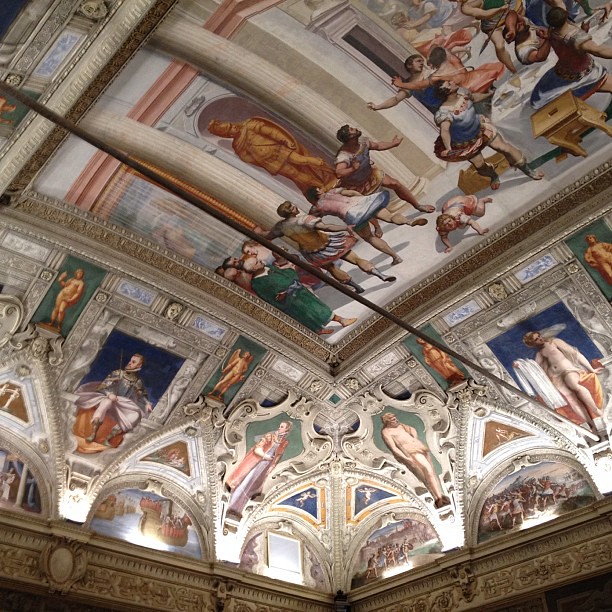 Ceilings at Palazzo Meridiana for opening party of #tbe12. How impressive are they?!