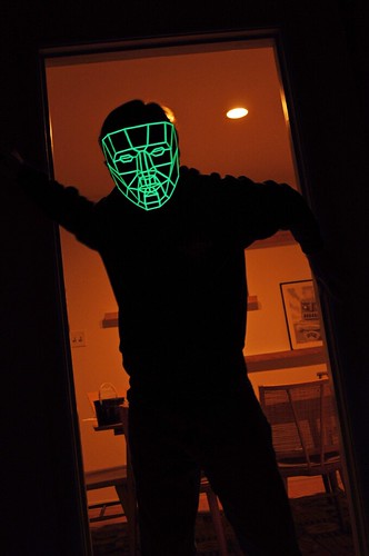 Glow-Poly Mask - In Doorway - Front