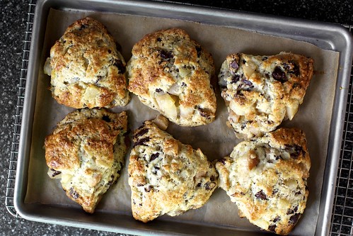 roasted pear and chocolate chunk scones