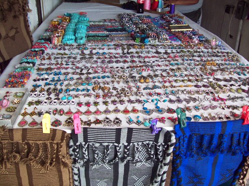 Woven bag and jewelry vendor