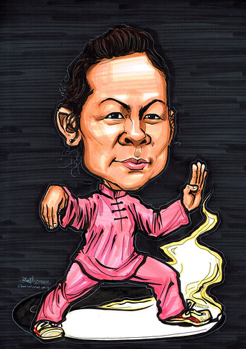 Tai Chi caricature for Mastercard