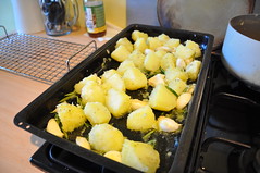 Flavoured potatoes ready to roast