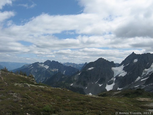 Looking back from the meadow on Sahale Arm, North Cascades National Park, Washington