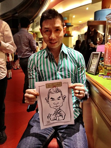 caricature live sketching for Au Chocolat Opening - 6
