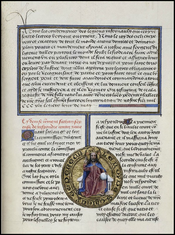 15th century illuminated manuscript miniature: Henri de Ferrières, Les Livres du roy Modus et de la royne Ratio 234