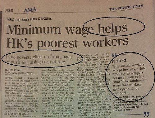 Minimum wage helps HK's poorest workers