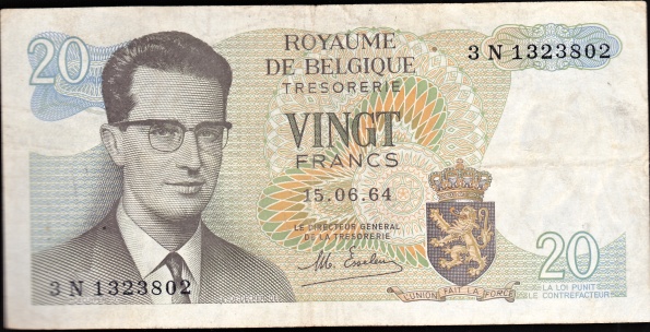 20 Frankov Belgicko 1964, Pick 138