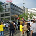 treballadors cacaolat protesten davant seu de cobega a esplugues