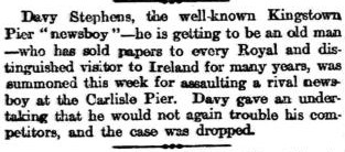 Davy Stephens 8 Dec 24 1900 North-Eastern Daily Gazette