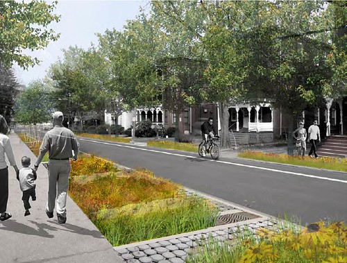 street in Frog Hollow, Hartford, re-imagined (by: Nelson Byrd Woltz for US EPA)