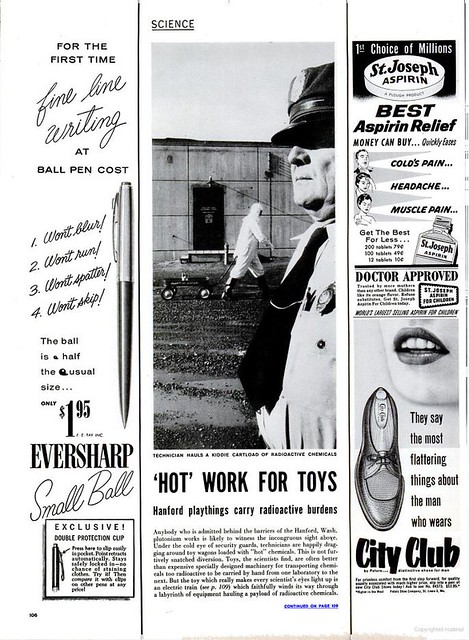 March 28 1955 Hanford article, page 1, "Hot Work for Toys"