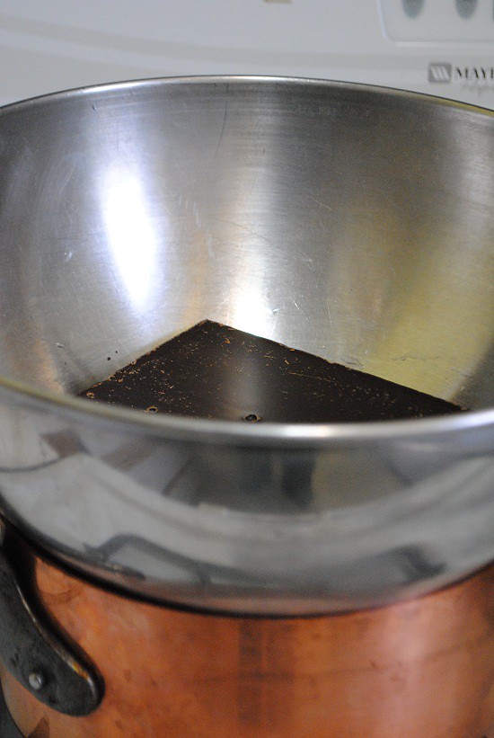 add chocolate to stainless steel bowl