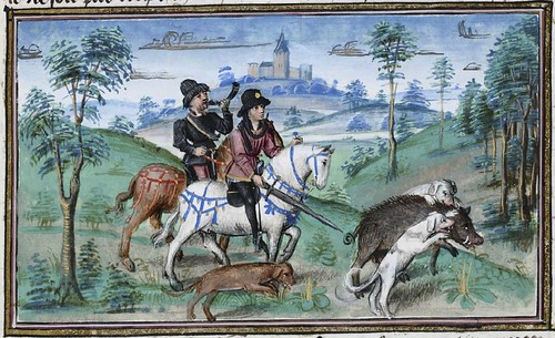 15th century illuminated manuscript miniature: Henri de Ferrières, Les Livres du roy Modus et de la royne Ratio 64