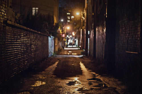Graffiti alley at night