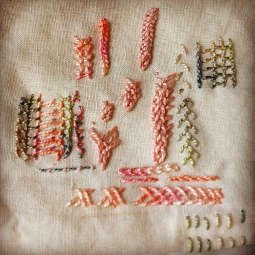 Embroidered Viking seam treatments.