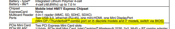 ThinkPad Edge S430 Thunderbolt port
