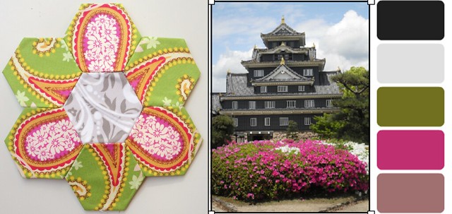 Japanese Castle paper piecing