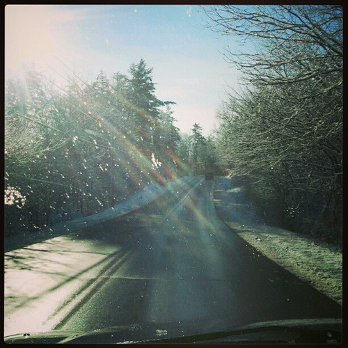 Driving in a #winter wonderland! #newengland #snow #sun #trees